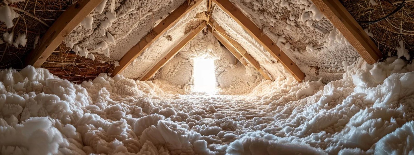 a skilled spray foam insulation professional in ottawa carefully applying insulation in a well-lit attic.