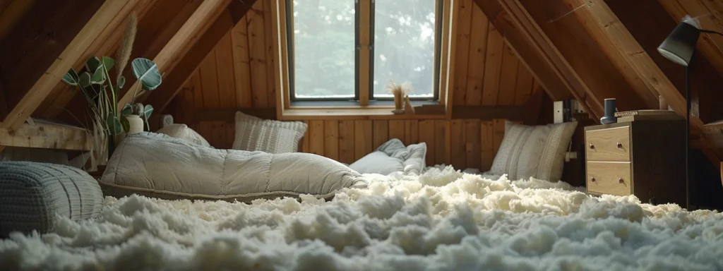 a cozy attic space filled with fluffy insulation from ceiling to floor, showcasing comprehensive insulation solutions in ottawa.